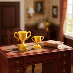 Mini Golden Trophy Miniature Ornament Cute Decor Toy for Dollhouse Decoration Diorama Scene Making Handmade Craft Accessories