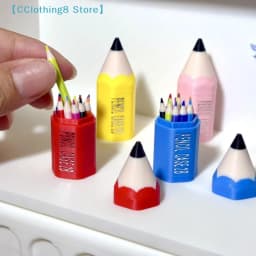 10/12Pcs Kid Pretend Play Toy Dollhouse Miniature Colored Pen Mini Pencil School Supplies Model Doll House Accessories【AliS8】