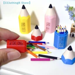 10/12Pcs Kid Pretend Play Toy Dollhouse Miniature Colored Pen Mini Pencil School Supplies Model Doll House Accessories【AliS8】