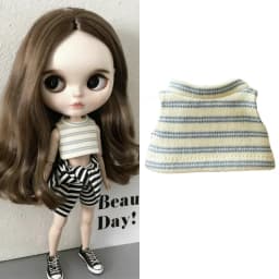 For Blythe Doll Striped Vest Hoodie Outfit Clothing Solid Color T-Shirt Sweater Clothes Suit OB22 OB24 1/6 Long Leg HelloKitty