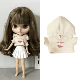 For Blythe Doll Striped Vest Hoodie Outfit Clothing Solid Color T-Shirt Sweater Clothes Suit OB22 OB24 1/6 Long Leg HelloKitty