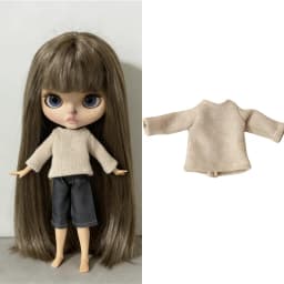 For Blythe Doll Striped Vest Hoodie Outfit Clothing Solid Color T-Shirt Sweater Clothes Suit OB22 OB24 1/6 Long Leg HelloKitty