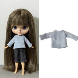 For Blythe Doll Striped Vest Hoodie Outfit Clothing Solid Color T-Shirt Sweater Clothes Suit OB22 OB24 1/6 Long Leg HelloKitty