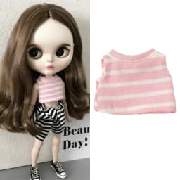 For Blythe Doll Striped Vest Hoodie Outfit Clothing Solid Color T-Shirt Sweater Clothes Suit OB22 OB24 1/6 Long Leg HelloKitty