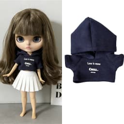 For Blythe Doll Striped Vest Hoodie Outfit Clothing Solid Color T-Shirt Sweater Clothes Suit OB22 OB24 1/6 Long Leg HelloKitty