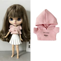 For Blythe Doll Striped Vest Hoodie Outfit Clothing Solid Color T-Shirt Sweater Clothes Suit OB22 OB24 1/6 Long Leg HelloKitty