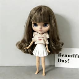 For Blythe Doll Striped Vest Hoodie Outfit Clothing Solid Color T-Shirt Sweater Clothes Suit OB22 OB24 1/6 Long Leg HelloKitty