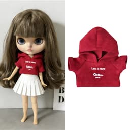 For Blythe Doll Striped Vest Hoodie Outfit Clothing Solid Color T-Shirt Sweater Clothes Suit OB22 OB24 1/6 Long Leg HelloKitty