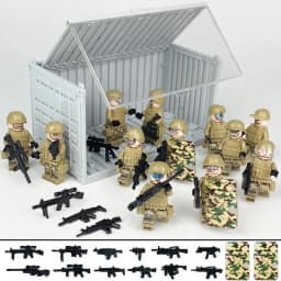 12 hot suits swat figurine puzzle small particles assembled building blocks toy anti-terrorism container DIY accessories