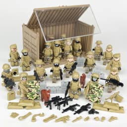 12 hot suits swat figurine puzzle small particles assembled building blocks toy anti-terrorism container DIY accessories