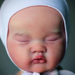 NPK 20inch Reborn ASHIA Doll Kit Sleeping Baby Lifelike Soft Touch 3D Painted Doll Parts with Cloth Body