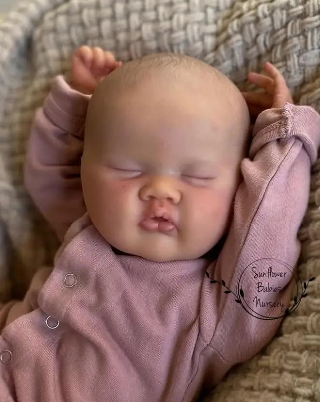NPK 20inch Reborn ASHIA Doll Kit Sleeping Baby Lifelike Soft Touch 3D Painted Doll Parts with Cloth Body