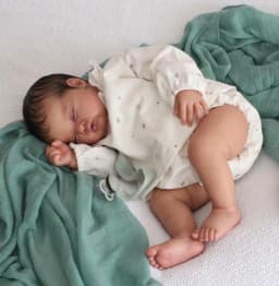 NPK 20inch Reborn ASHIA Doll Kit Sleeping Baby Lifelike Soft Touch 3D Painted Doll Parts with Cloth Body