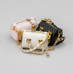 Cute Delicate Solid-Color Square Handbag for Dolls with Gold Chain Decoration Mini Leather Bag