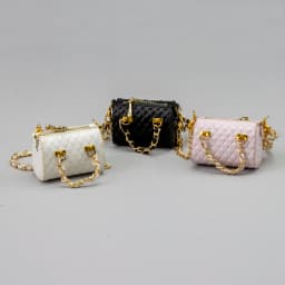 Cute Delicate Solid-Color Square Handbag for Dolls with Gold Chain Decoration Mini Leather Bag