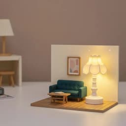 1:12 Dollhouse Miniature Flower Bud Table Lamp Night Light Furniture Home Model Decor Toy Doll House Accessories
