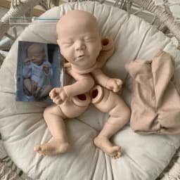 21 Inch Blank Reborn Doll Kit Chase Unpainted Unfinished Sleeping Doll Parts with Body Cloth