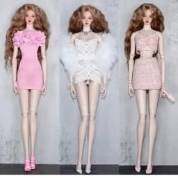 Fashion Doll Outfits Set For 30cm BJD Dolls Fur Coat Top Skirt Pretty Dress For 1/6 BB FR Doll Clothes DIY Accessories