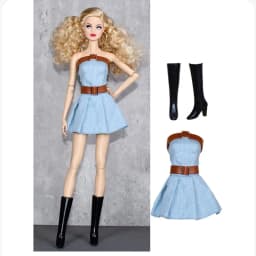 Fashion Doll Outfits Set For 30cm BJD Dolls Fur Coat Top Skirt Pretty Dress For 1/6 BB FR Doll Clothes DIY Accessories