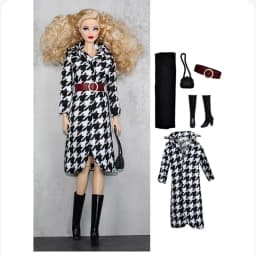 Fashion Doll Outfits Set For 30cm BJD Dolls Fur Coat Top Skirt Pretty Dress For 1/6 BB FR Doll Clothes DIY Accessories