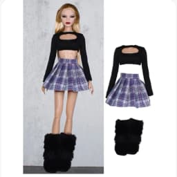 Fashion Doll Outfits Set For 30cm BJD Dolls Fur Coat Top Skirt Pretty Dress For 1/6 BB FR Doll Clothes DIY Accessories