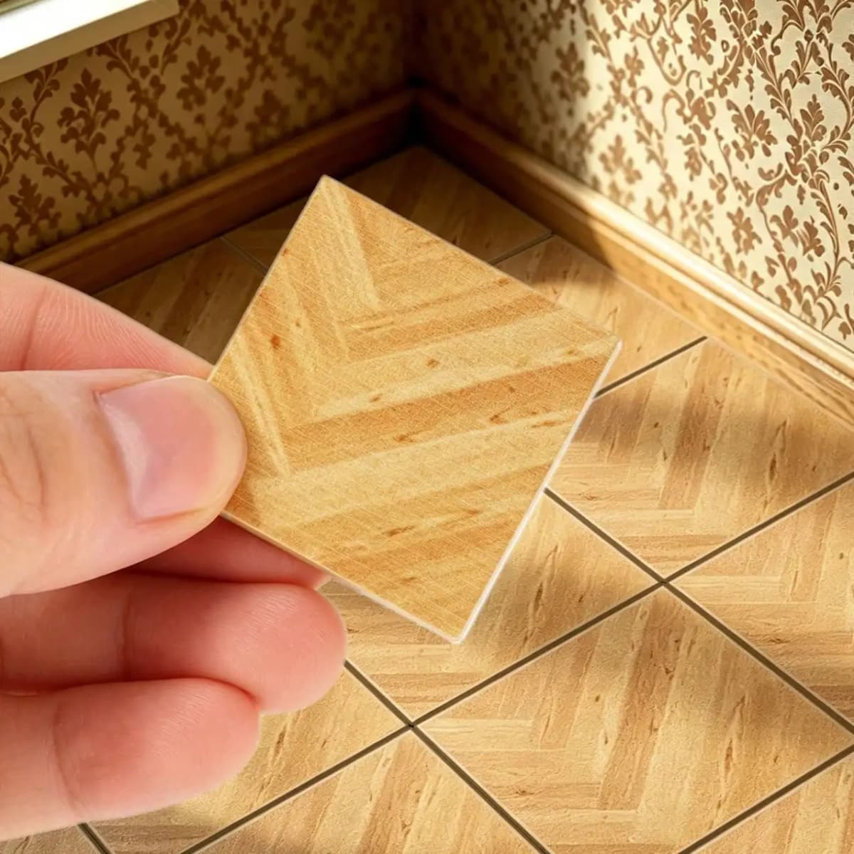9 Mini Floors: 1:12 30X30MM Kitchen, Dining Room, Toilet Scene Floor DIY Decoration Accessories