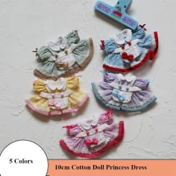 High Quality Handmade Lovely Clothes Cute Lolita Dolls Clothes 5 Colors Princess Dress For 10cm Cotton
