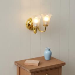 Double Head Dollhouse Wall Lamp Built-in Button 1:12 Scale Battery Operated Brightness Battery Powered Mini Lamp Metal