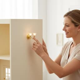 Double Head Dollhouse Wall Lamp Built-in Button 1:12 Scale Battery Operated Brightness Battery Powered Mini Lamp Metal