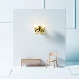 Double Head Dollhouse Wall Lamp Built-in Button 1:12 Scale Battery Operated Brightness Battery Powered Mini Lamp Metal