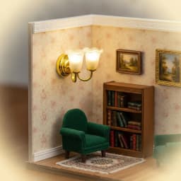 Double Head Dollhouse Wall Lamp Built-in Button 1:12 Scale Battery Operated Brightness Battery Powered Mini Lamp Metal