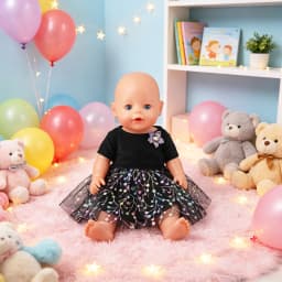 Cute Doll Clothes Set Denim Jacket Outfit,Bear Jumpsuit,Striped Dress& Party Gown for 18"American & 43cm Baby Newborn Girl Dolls