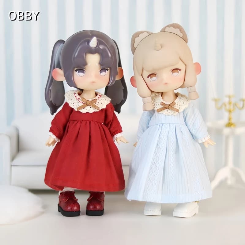 For Obitsu 11 Doll Lolita Style Cinderella Dress For OB11 1/12 Gsc BJD Molly YMY Animal Doll Cloth NAGI Doll Outfit Clothes