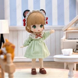 For Obitsu 11 Doll Lolita Style Cinderella Dress For OB11 1/12 Gsc BJD Molly YMY Animal Doll Cloth NAGI Doll Outfit Clothes