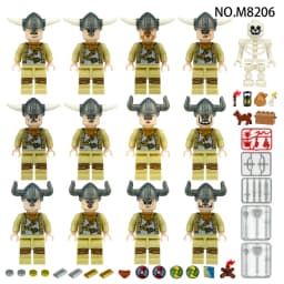 M8264 Werewolf Regiment Hunting Deer Viking Kids Assembling Small Pellet Building Block Toys