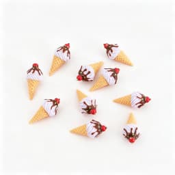 10PCS Cute Dollhouse Miniature Jam Ice Cream Cone Model Kitchen Food Accessories For Doll House Decor Kids Pretend Play Toys