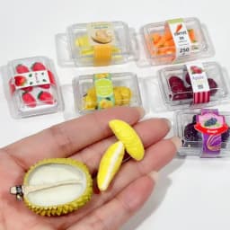 [F] 1 Set Doll Accessories Toys New 1/6 Dollhouse Miniature Food Supermarket Vegetable Fruit With Clear Box