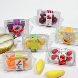 [F] 1 Set Doll Accessories Toys New 1/6 Dollhouse Miniature Food Supermarket Vegetable Fruit With Clear Box