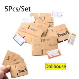 5Pcs/Set 1:12 Dollhouse Miniature Simulation Express Box Mini Carton Furniture Accessories Decor Toy