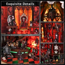 DIY Gothic Book Nook Kit 3D Wooden Miniature Dollhouse with Furniture Handmade Craft Bookshelf Insert Creative Home Decor Gifts