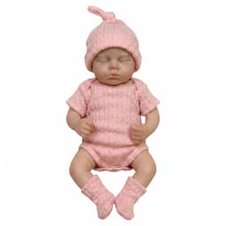 NPK 6-Inch Platinum Silicone Doll Loulou with Mini Accessories Soft Elastic Palm Handy Full Solid Collectible Toy