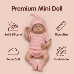 NPK 6-Inch Platinum Silicone Doll Loulou with Mini Accessories Soft Elastic Palm Handy Full Solid Collectible Toy