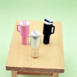 1/12 Scale Dollhouse Mini Simulation Tumbler Cup With Straw Mini Insulated Water Cup Pretend Play Doll Accessory