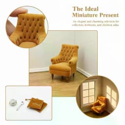 1Pcs Mini Sofa Chair 112 120 125 130 Scale Dollhouse Flocked Armchair for DIY House Scene Decoration