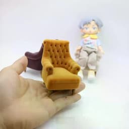 1Pcs Mini Sofa Chair 112 120 125 130 Scale Dollhouse Flocked Armchair for DIY House Scene Decoration