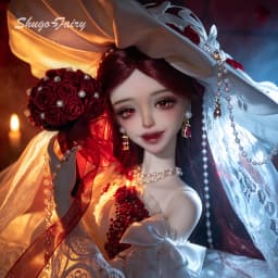 ShugaFairy Cassandra F BJD 1/4 Resin Full Set Noble Revenge Heiress Grinning Head with Wide-Brim Hat Handmade Ball Jointed Doll