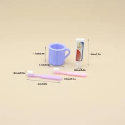 1 Set Doll House Furniture Accessories Toy 1/12 Dollhouse Miniature Mini Cup Toothpaste Toothbrush