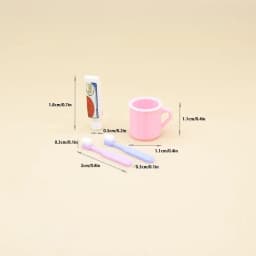 1 Set Doll House Furniture Accessories Toy 1/12 Dollhouse Miniature Mini Cup Toothpaste Toothbrush