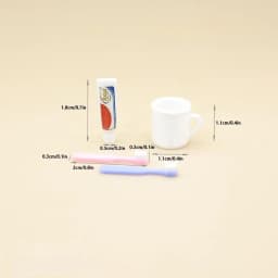 1 Set Doll House Furniture Accessories Toy 1/12 Dollhouse Miniature Mini Cup Toothpaste Toothbrush