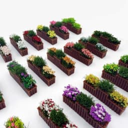 1:12 Scale Dollhouse Simulated Flowers 10 Colors Lifelike Flower Fence Decor Miniature Potted Plants Toys Doll House Decor